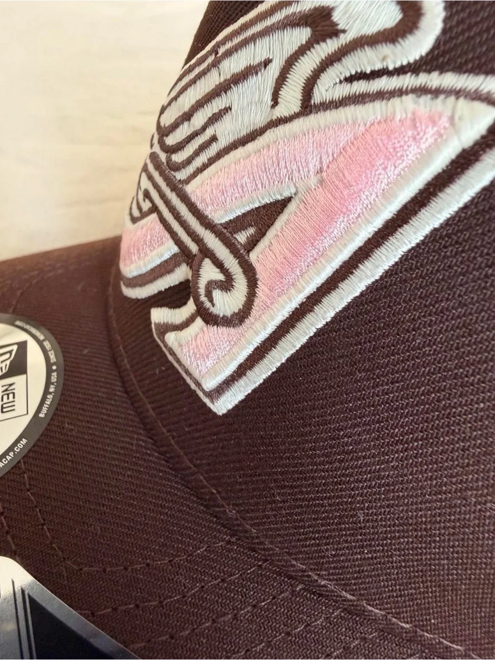 9fifty Kids Black Snapback Hat with Pink and White Wing 'A' Patch